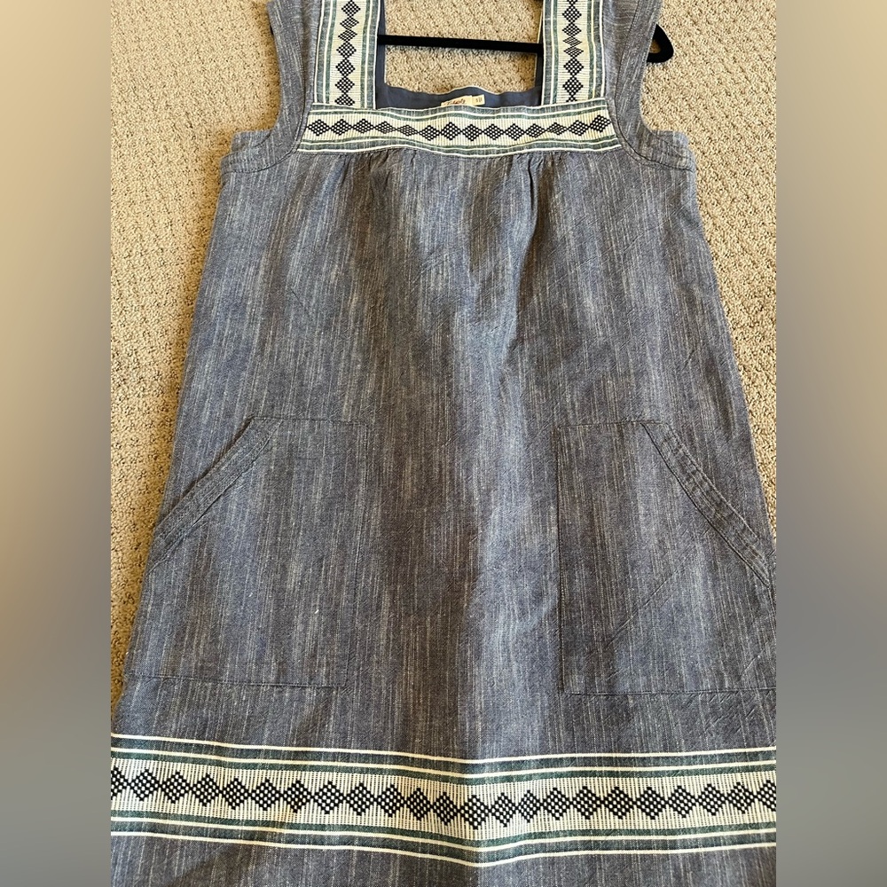 Faherty Hailee Dress Navy Jacquard Small - Picture 7 of 11